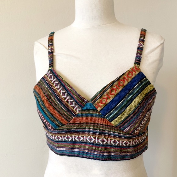 Boho Bralette Crop Top Adjustable Straps NWOT - Picture 3 of 4
